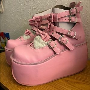 Demonia Violet-45 Paste Goth Platform Boots